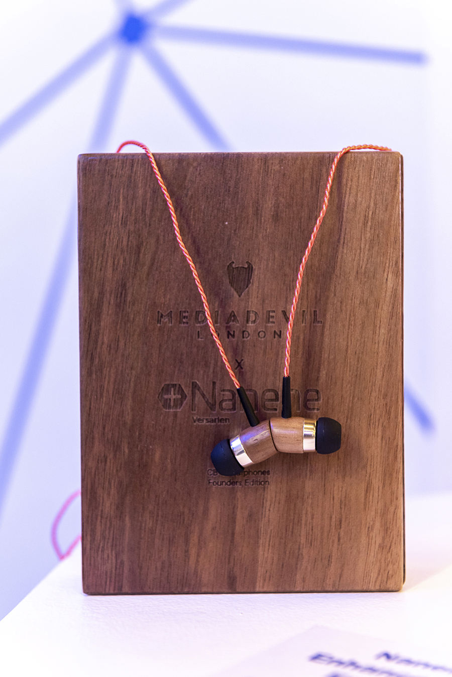 MediaDevil’s CB-01 earphones, produced by Versarien, compatible with any 3.5 mm connector jack port, are manufactured with a graphene coating called Nanene® Graphene-Enhanced Audio.