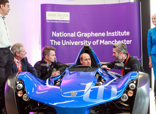 Prince William in BAC mono graphene car