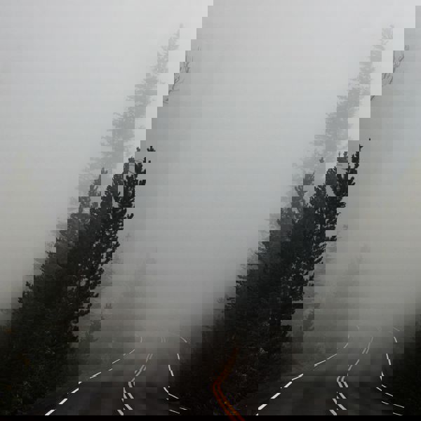 street with fog