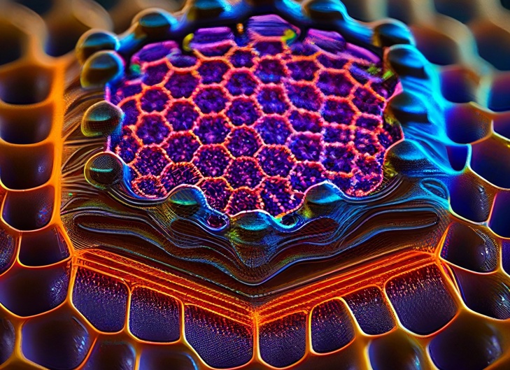 artist impression of graphene on a microphone, image used for the Graphene Flagship Annual Report 2022